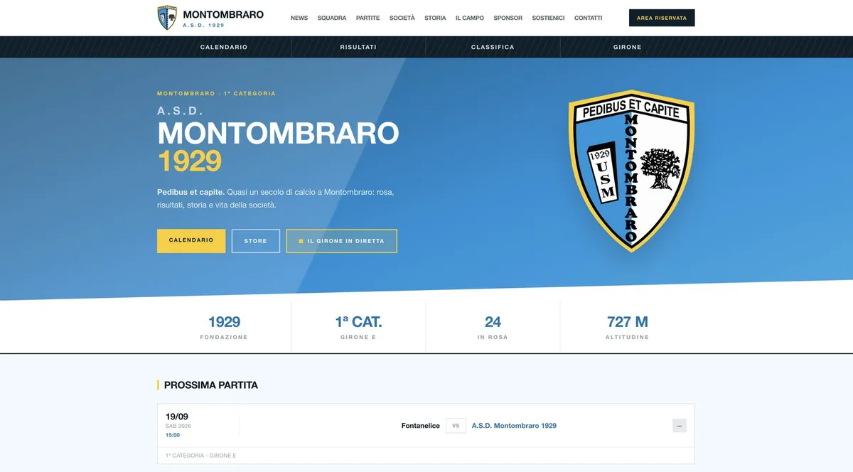 Home del sito dell'ASD Montombraro